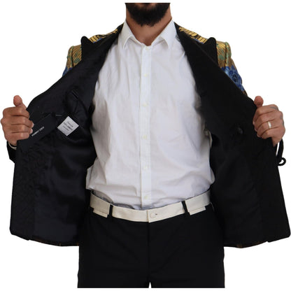 Dolce & Gabbana Gold Lurex Double Breasted Jacket Blazer Dolce & Gabbana