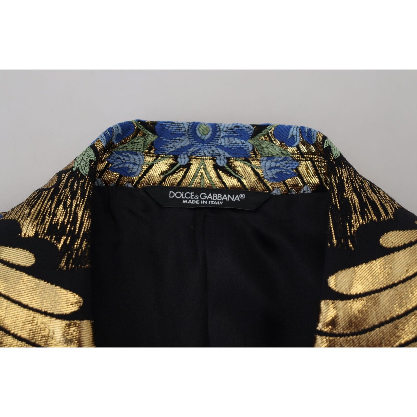 Dolce & Gabbana Gold Lurex Double Breasted Jacket Blazer Dolce & Gabbana