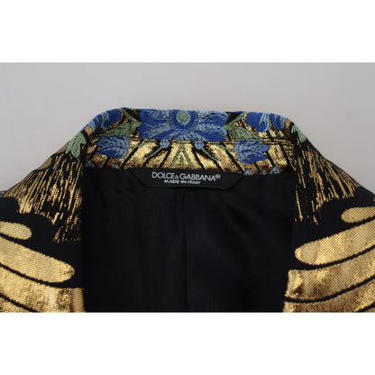 Dolce & Gabbana Gold Lurex Double Breasted Jacket Blazer Dolce & Gabbana