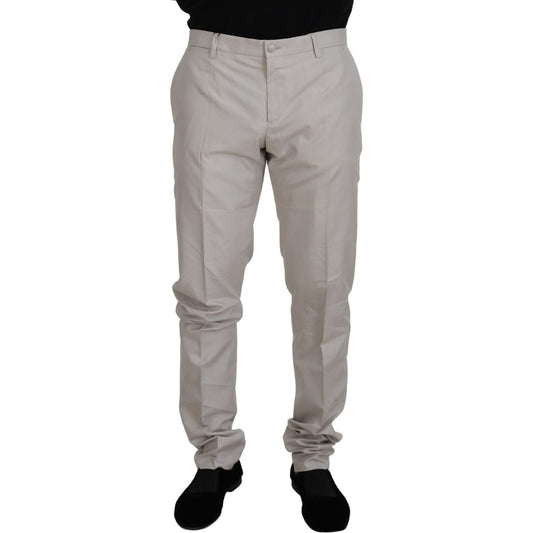 Dolce & Gabbana Elegant Off White Silk Blend Trousers Dolce & Gabbana