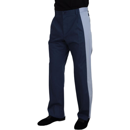 Dolce & Gabbana Elegant Blue Cotton Blend Pants for Men Dolce & Gabbana