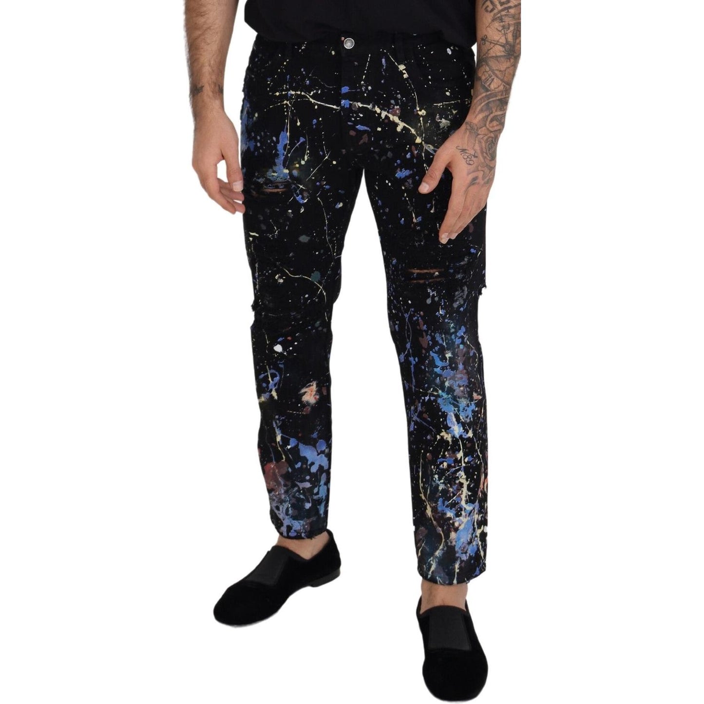 Dolce & Gabbana Exquisite Color Splash Print Denim Pants Dolce & Gabbana