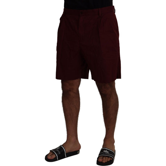 Dolce & Gabbana Elegant Maroon Cotton Blend Shorts Dolce & Gabbana