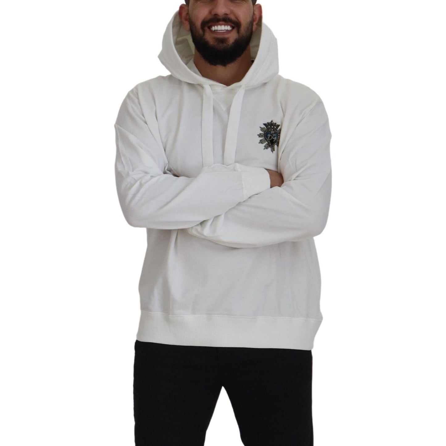 Dolce & Gabbana Stunning White Hooded Sweater Dolce & Gabbana