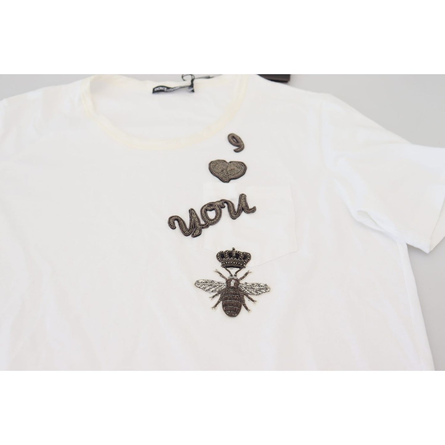 Dolce & Gabbana Elegant White Crewneck Cotton Silk Tee Dolce & Gabbana