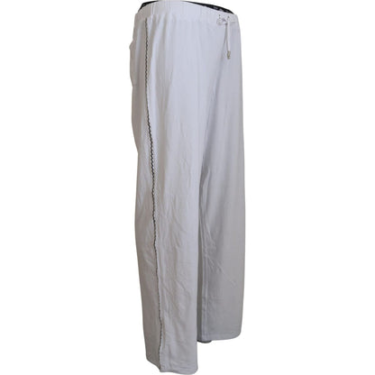 John Galliano White Cotton Logo Loose Men Pants