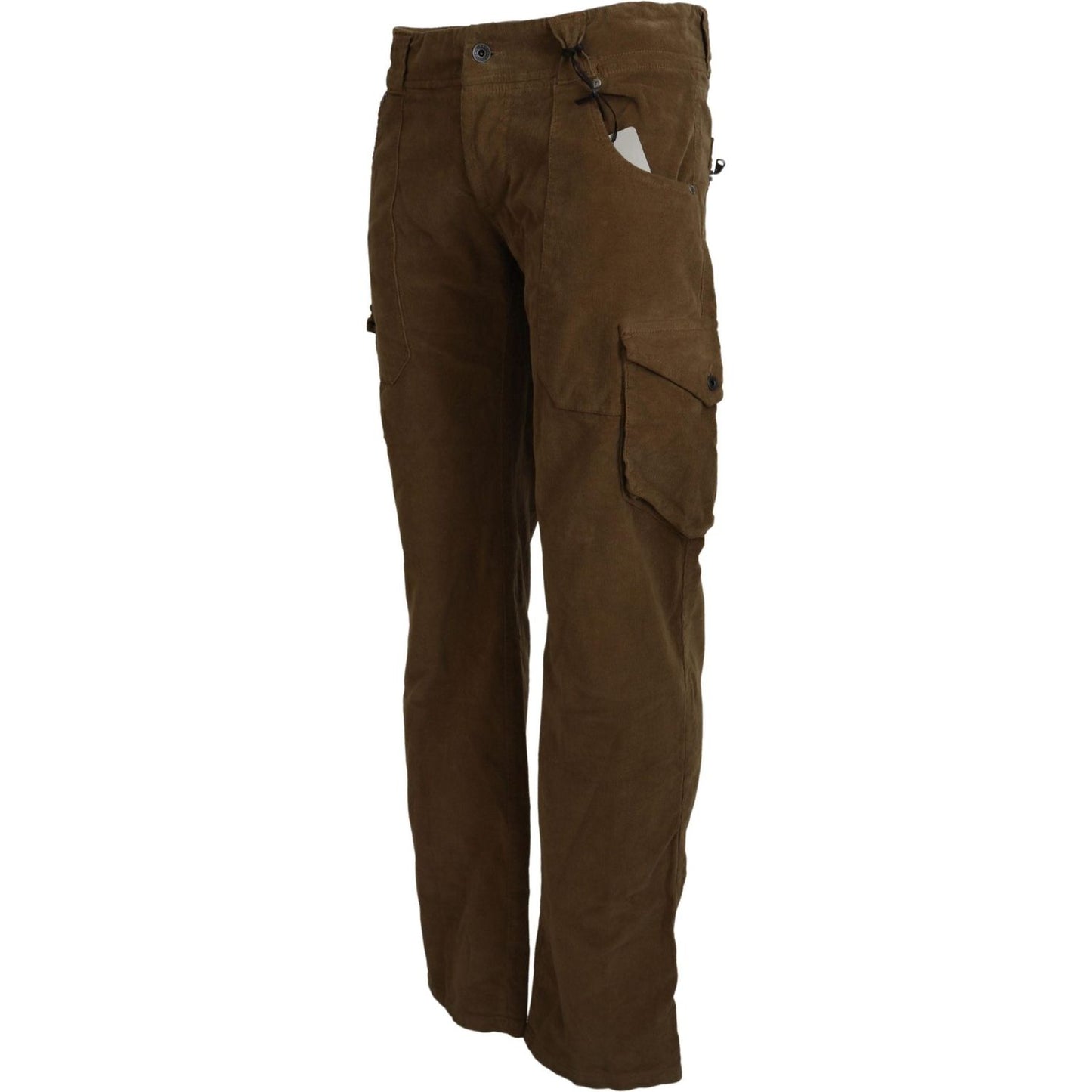 Ermanno Scervino Chic Brown Corduroy Cargo Pants Ermanno Scervino