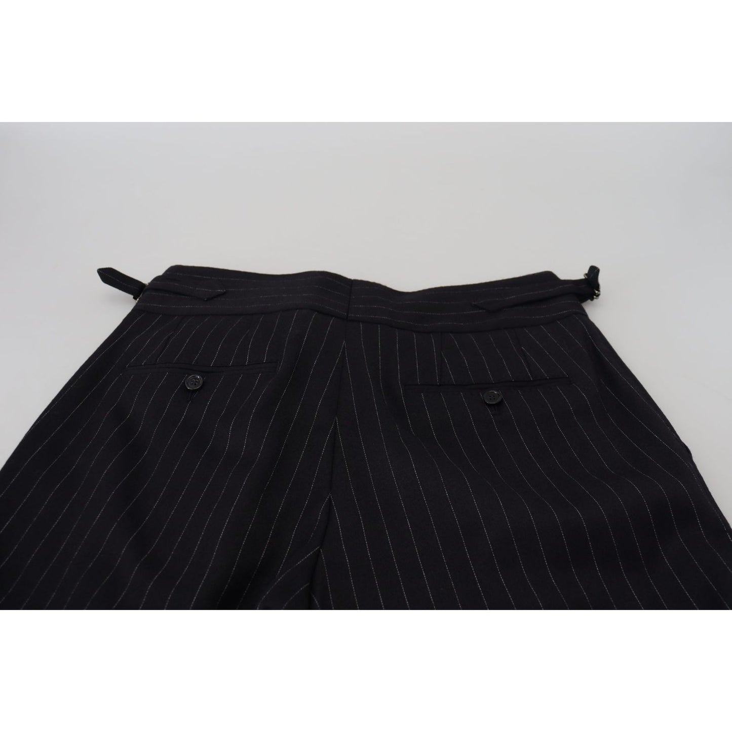 Dolce & Gabbana Elegant Black Striped Wool Blend Trousers Dolce & Gabbana