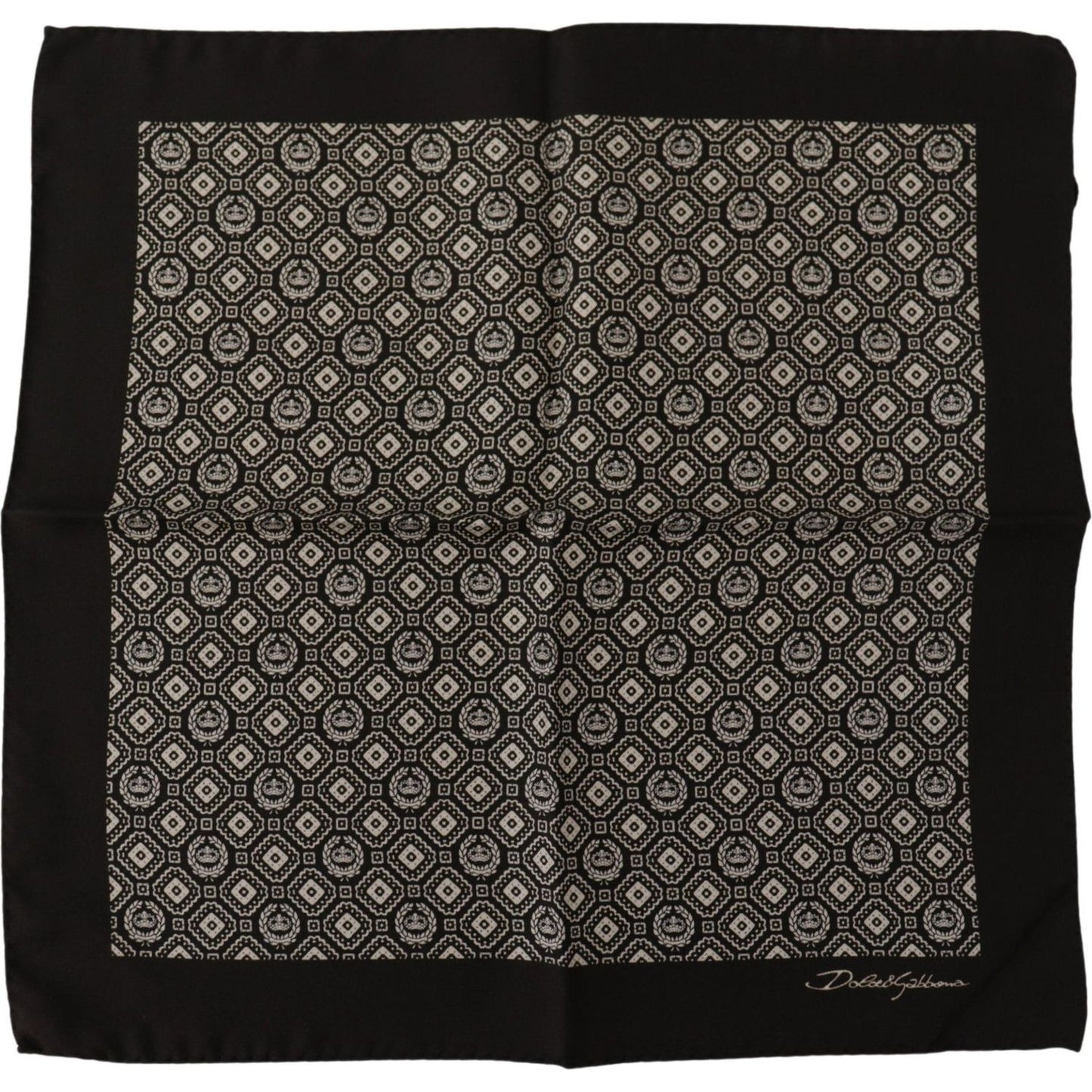 Dolce & Gabbana Black Patterned DG Logo Square Handkerchief Scarf Dolce & Gabbana