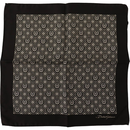 Dolce & Gabbana Black Patterned DG Logo Square Handkerchief Scarf Dolce & Gabbana