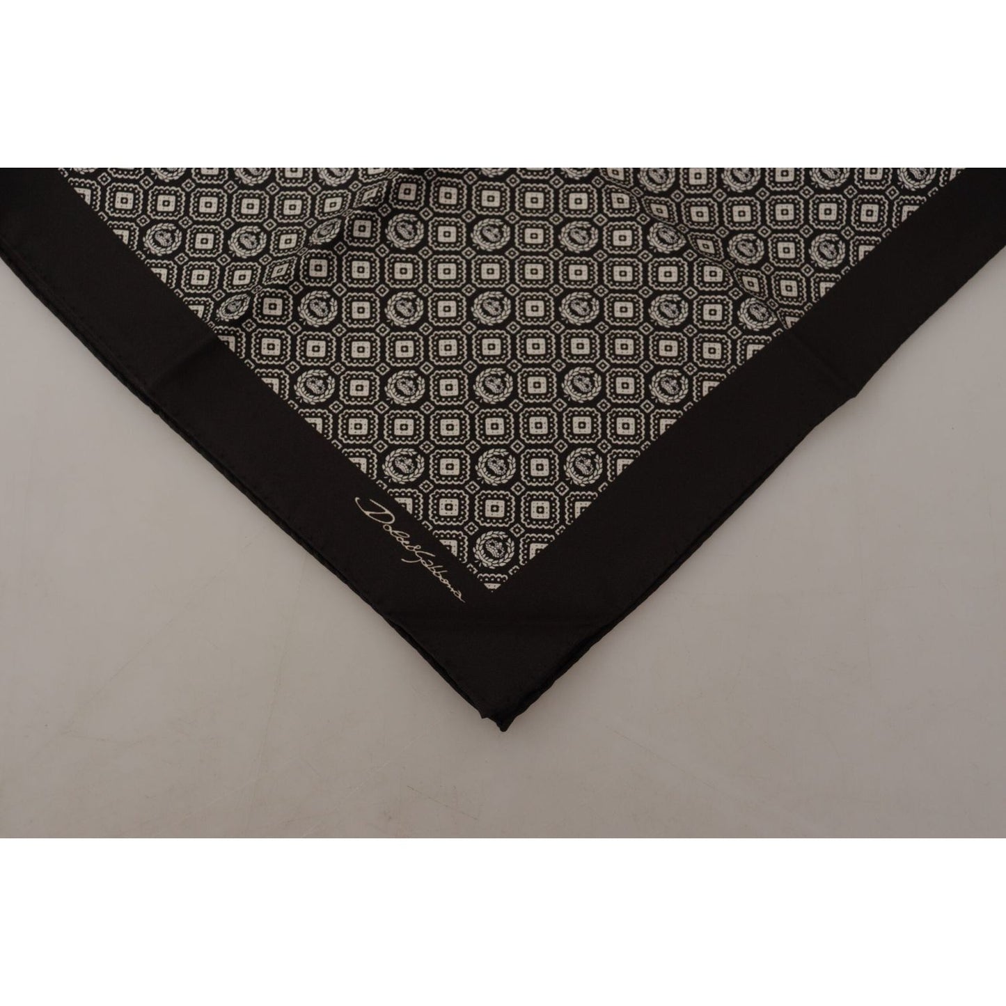 Dolce & Gabbana Black Patterned DG Logo Square Handkerchief Scarf Dolce & Gabbana