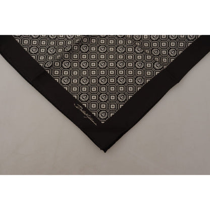 Dolce & Gabbana Black Patterned DG Logo Square Handkerchief Scarf Dolce & Gabbana