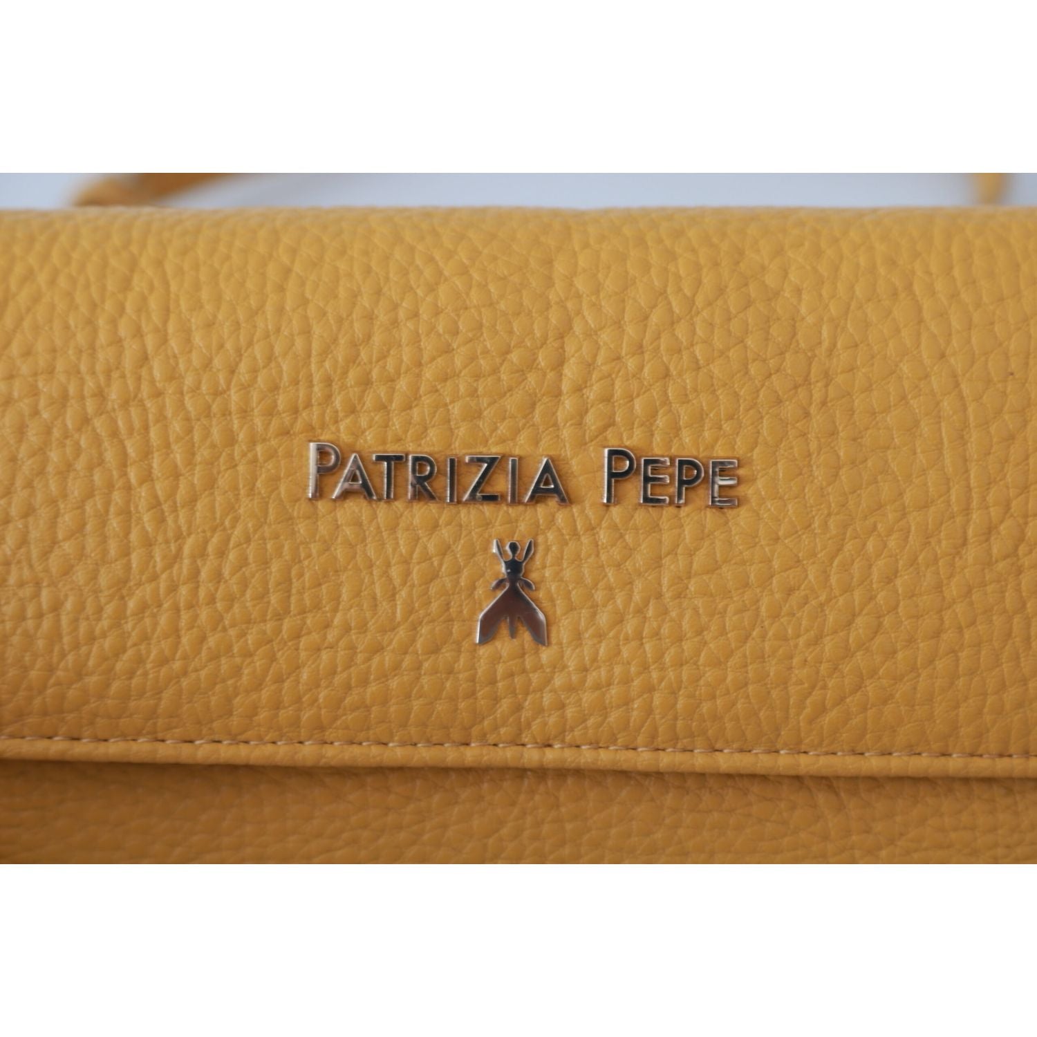 Patrizia Pepe Yellow Logo Leather Shoulder Strap Sling Bag