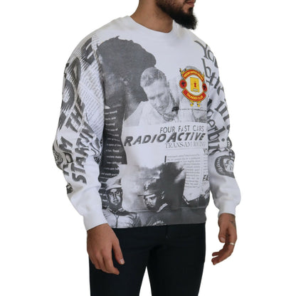 MSGM White Cotton Crewneck Pullover Sweatshirt Sweater MSGM