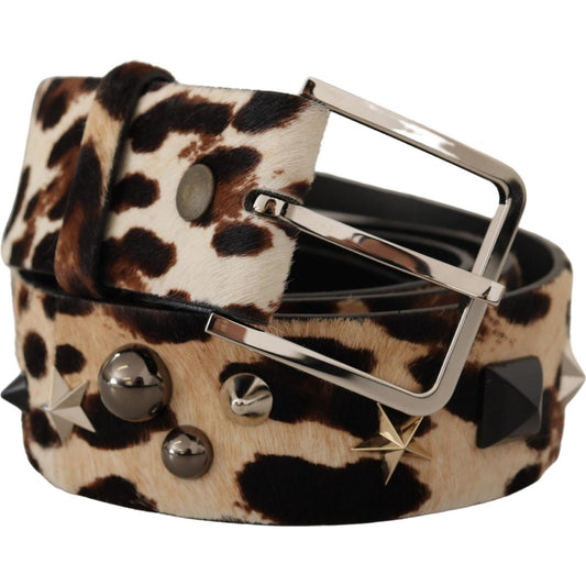 Dolce & Gabbana Elegant Leopard Print Leather Belt Dolce & Gabbana