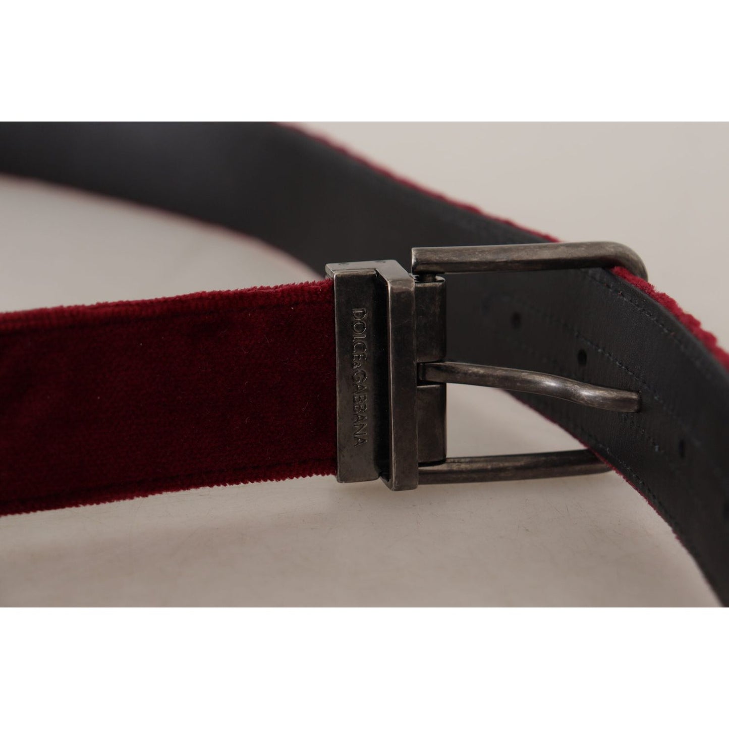 Dolce & Gabbana Velvet Maroon Elegance Belt Dolce & Gabbana