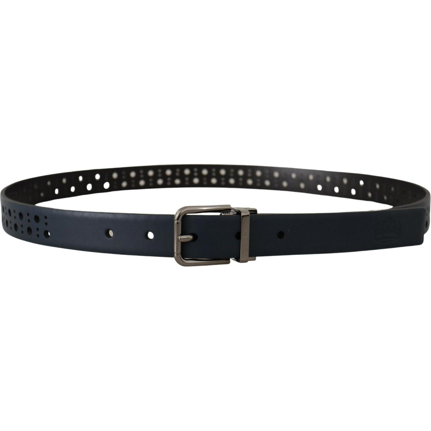 Dolce & Gabbana Elegant Navy Blue Leather Belt Dolce & Gabbana