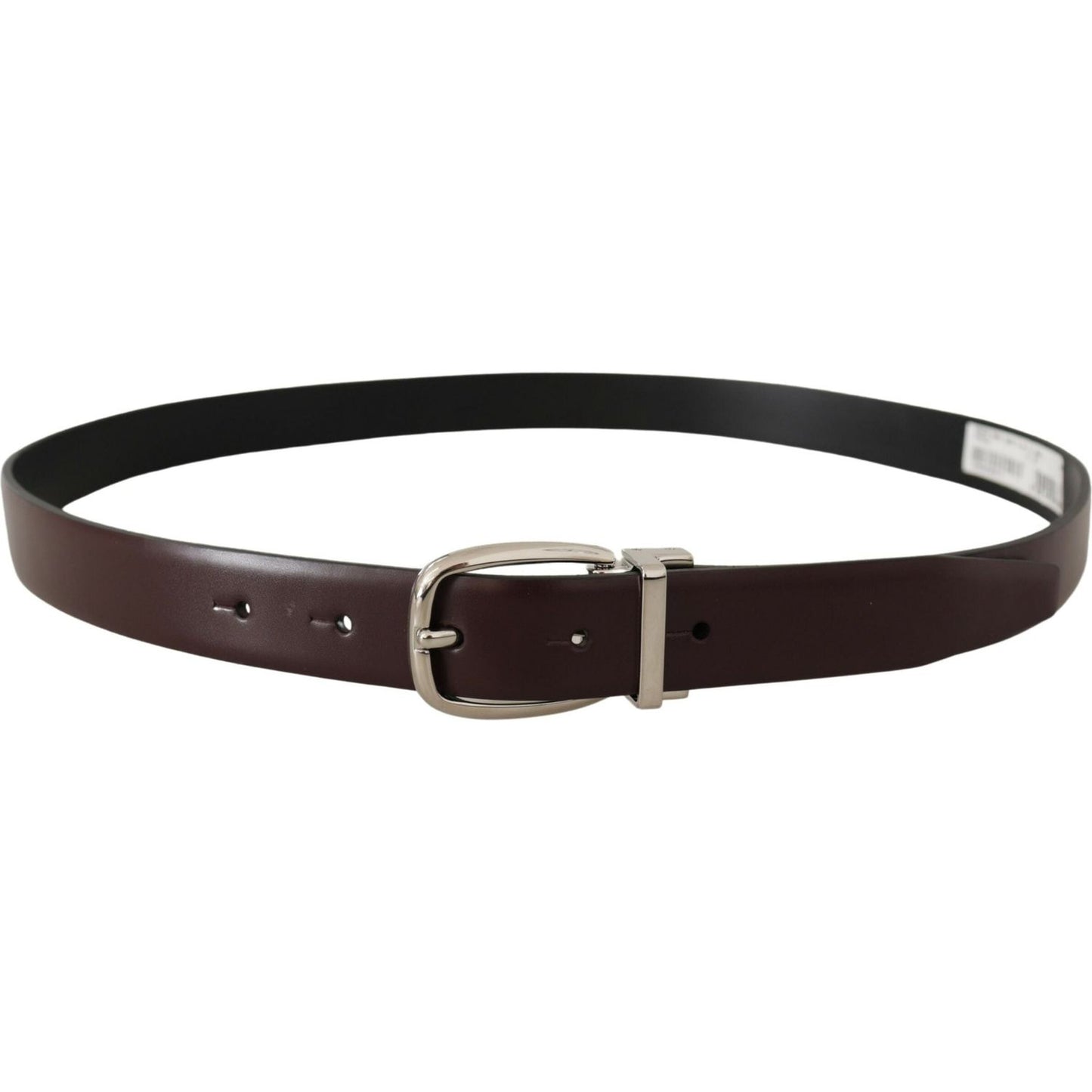 Dolce & Gabbana Elegant Leather Belt with Silver Metal Buckle Dolce & Gabbana