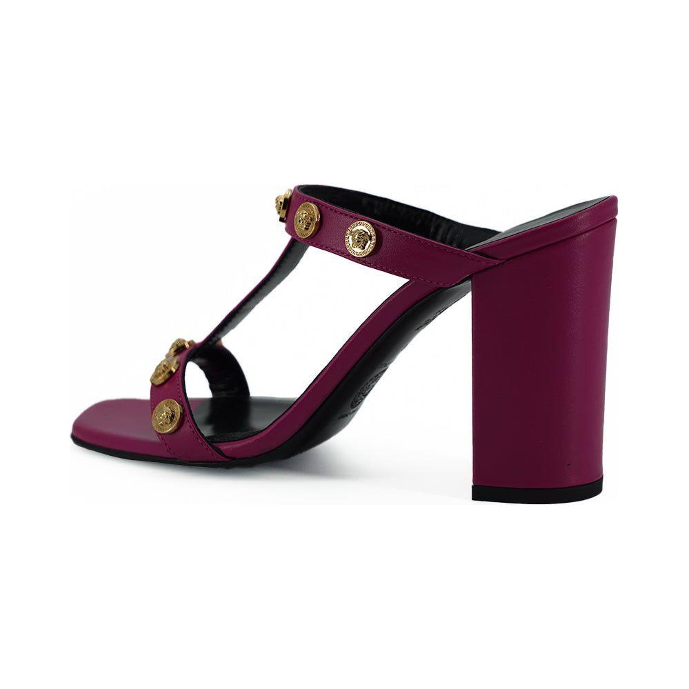 Versace Purple Calf Leather High Heel Sandals
