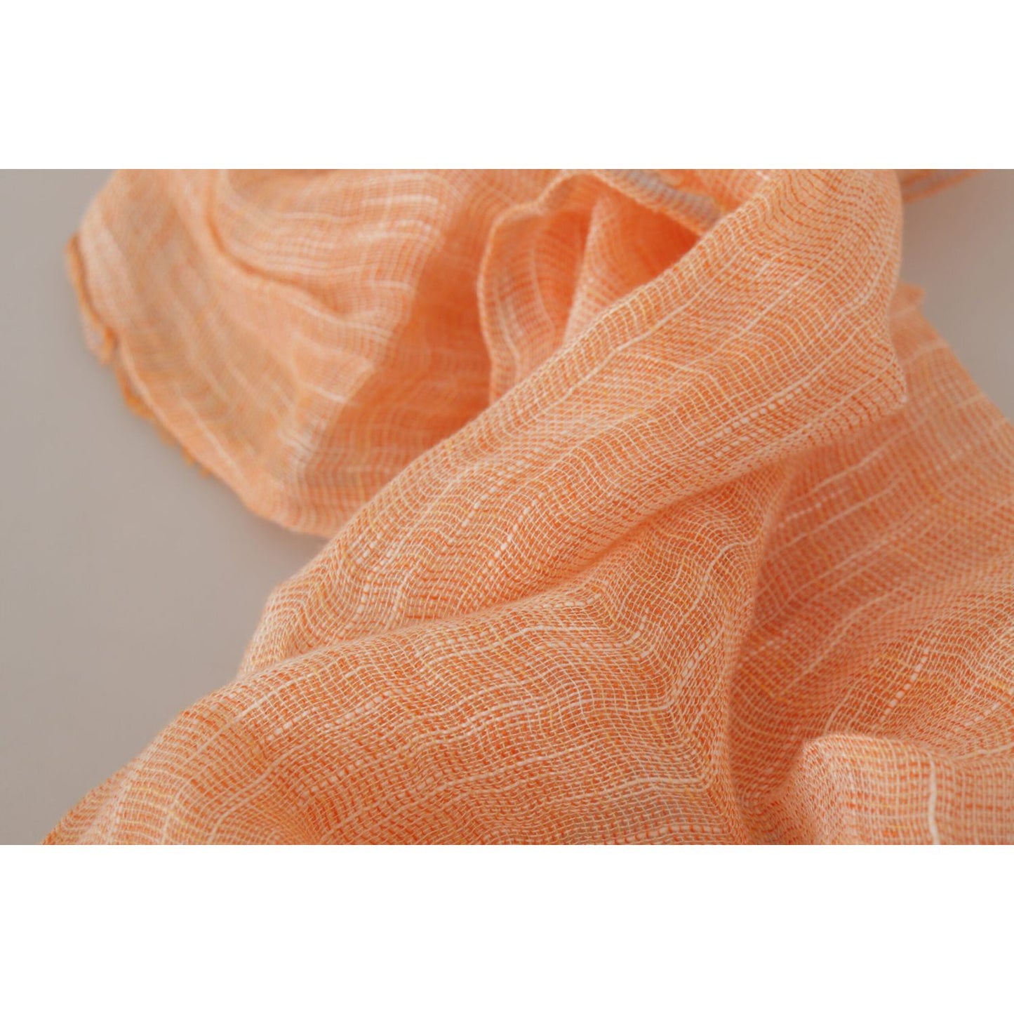 Malo Peach Linen Knitted Shawl Wrap Fringes Scarf Malo