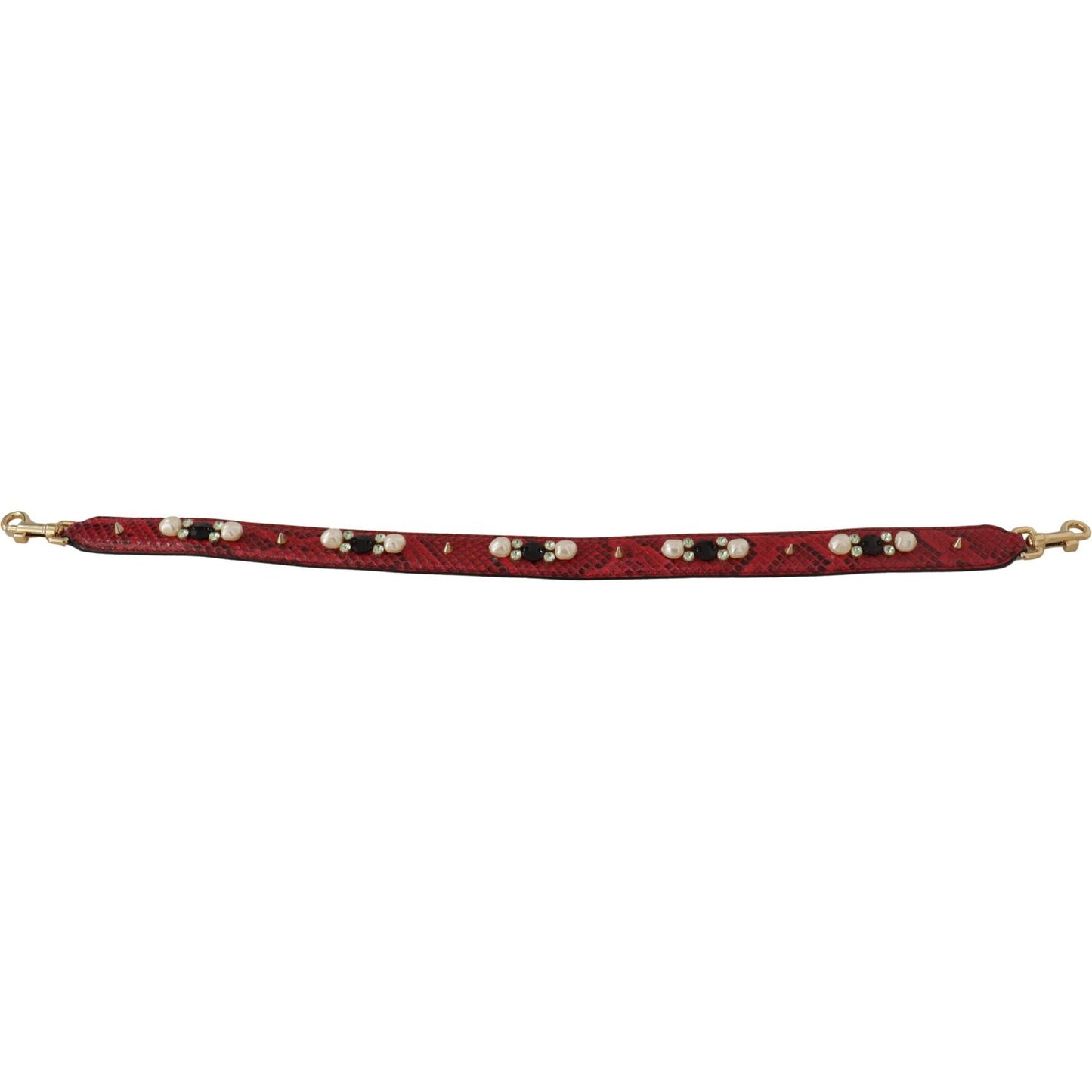 Dolce & Gabbana Elegant Red Python Leather Shoulder Strap Dolce & Gabbana