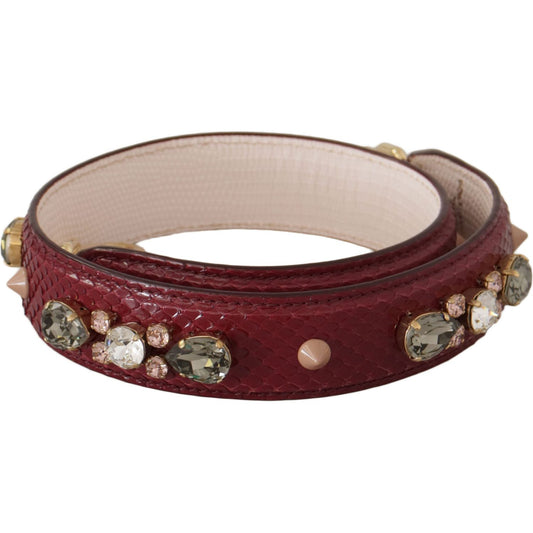 Dolce & Gabbana Elegant Python Leather Bag Strap in Bordeaux Dolce & Gabbana