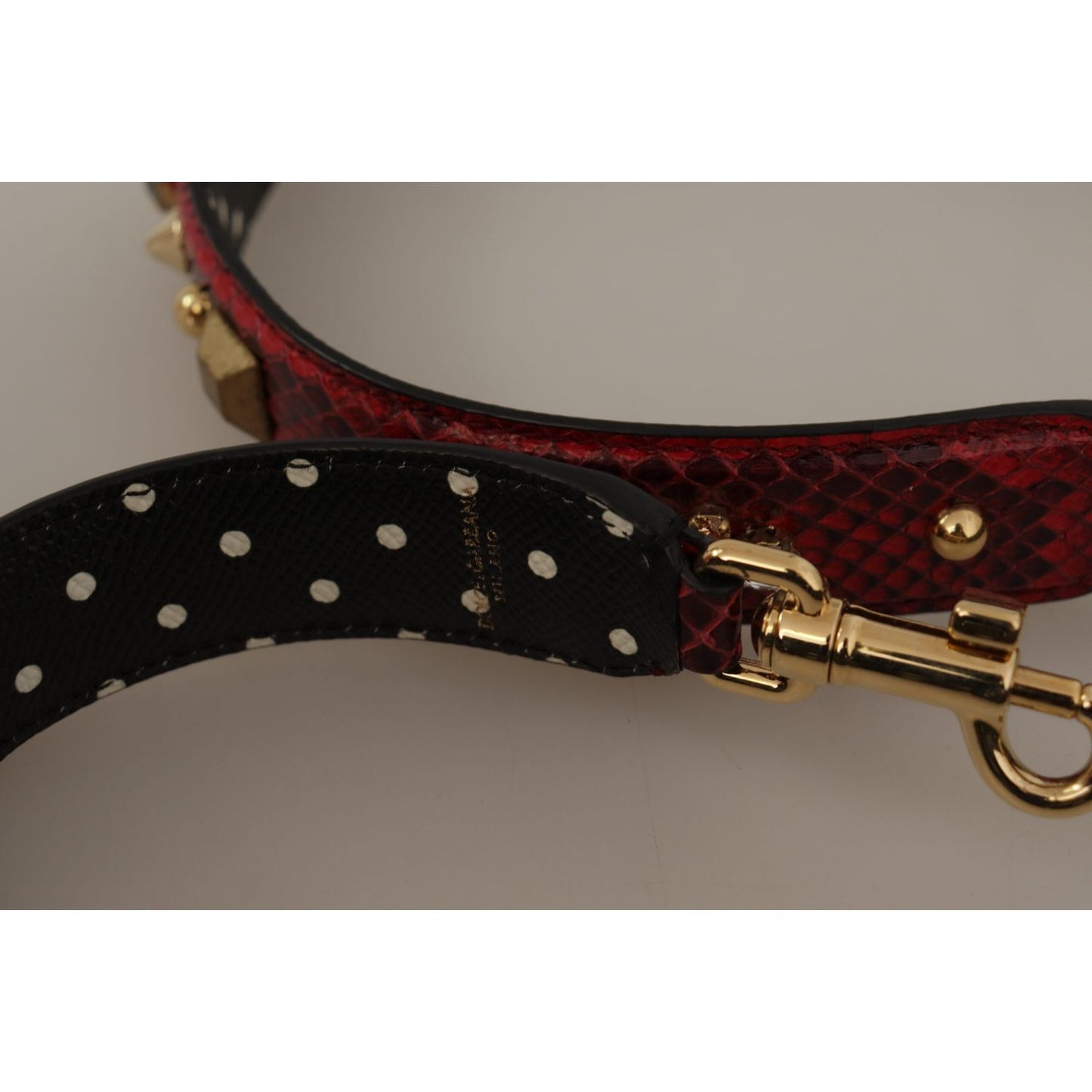 Dolce & Gabbana Red Python Leather Shoulder Bag Strap Dolce & Gabbana