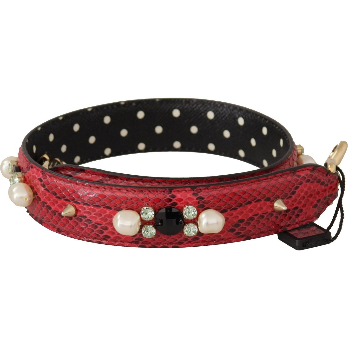 Dolce & Gabbana Elegant Red Python Leather Shoulder Strap Dolce & Gabbana