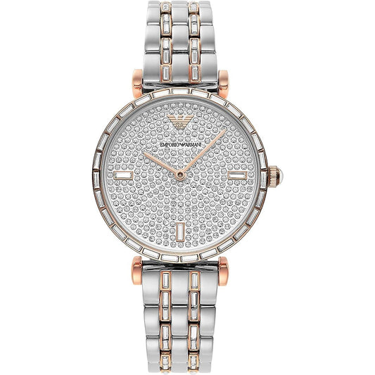 Emporio Armani Elegant Two-Tone Crystal Pave Watch Emporio Armani