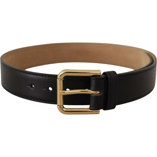 Dolce & Gabbana Elegant Leather Belt with Logo Buckle Dolce & Gabbana