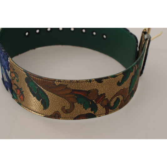 Dolce & Gabbana Elegant Green Leather Belt with Logo Buckle Dolce & Gabbana