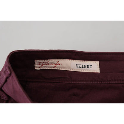 CYCLE Maroon Cotton Stretch Skinny Casual Men Pants