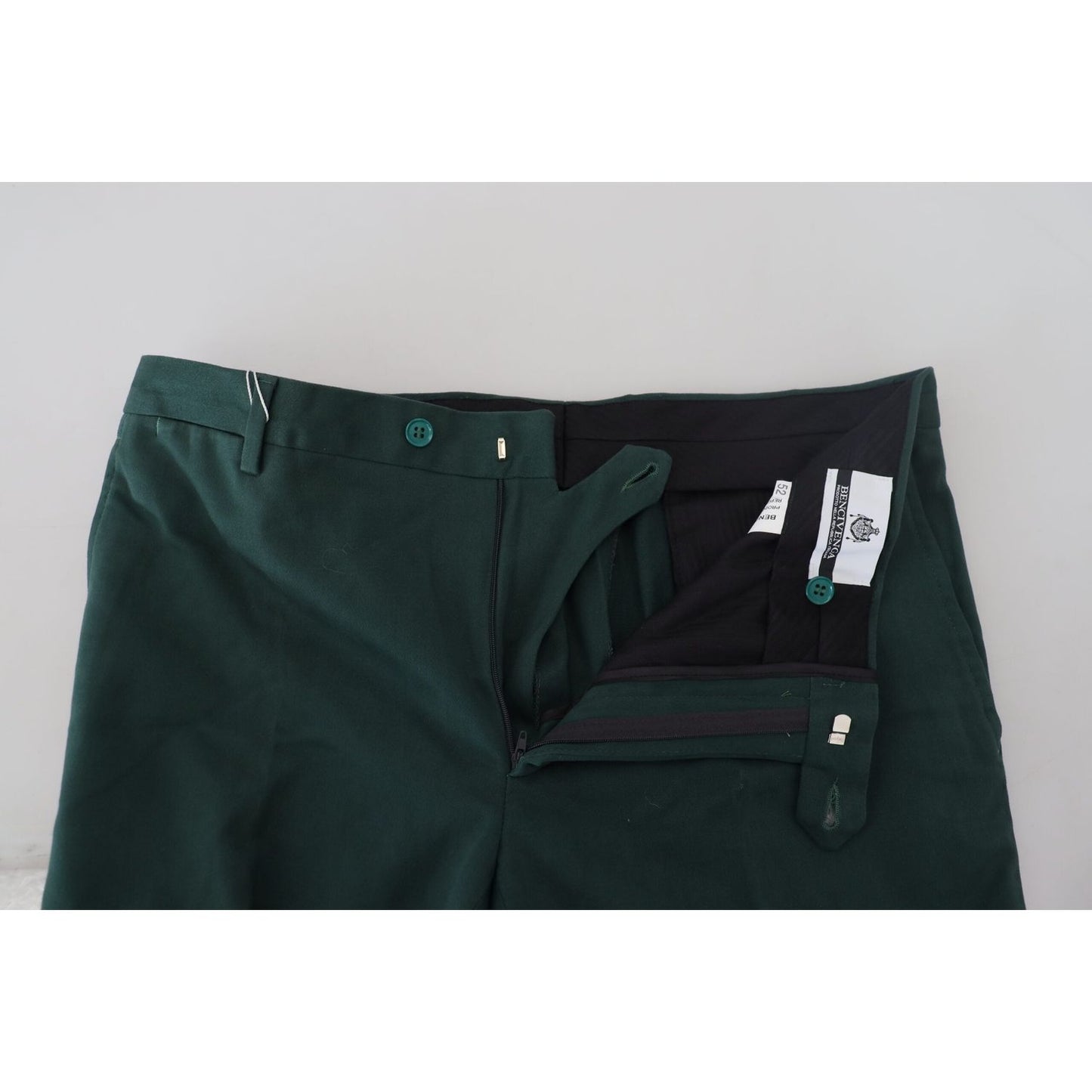 BENCIVENGA Elegant Dark Green Chino Trousers BENCIVENGA