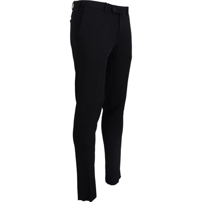 Domenico Tagliente Black Tapered Dress Formal Pants