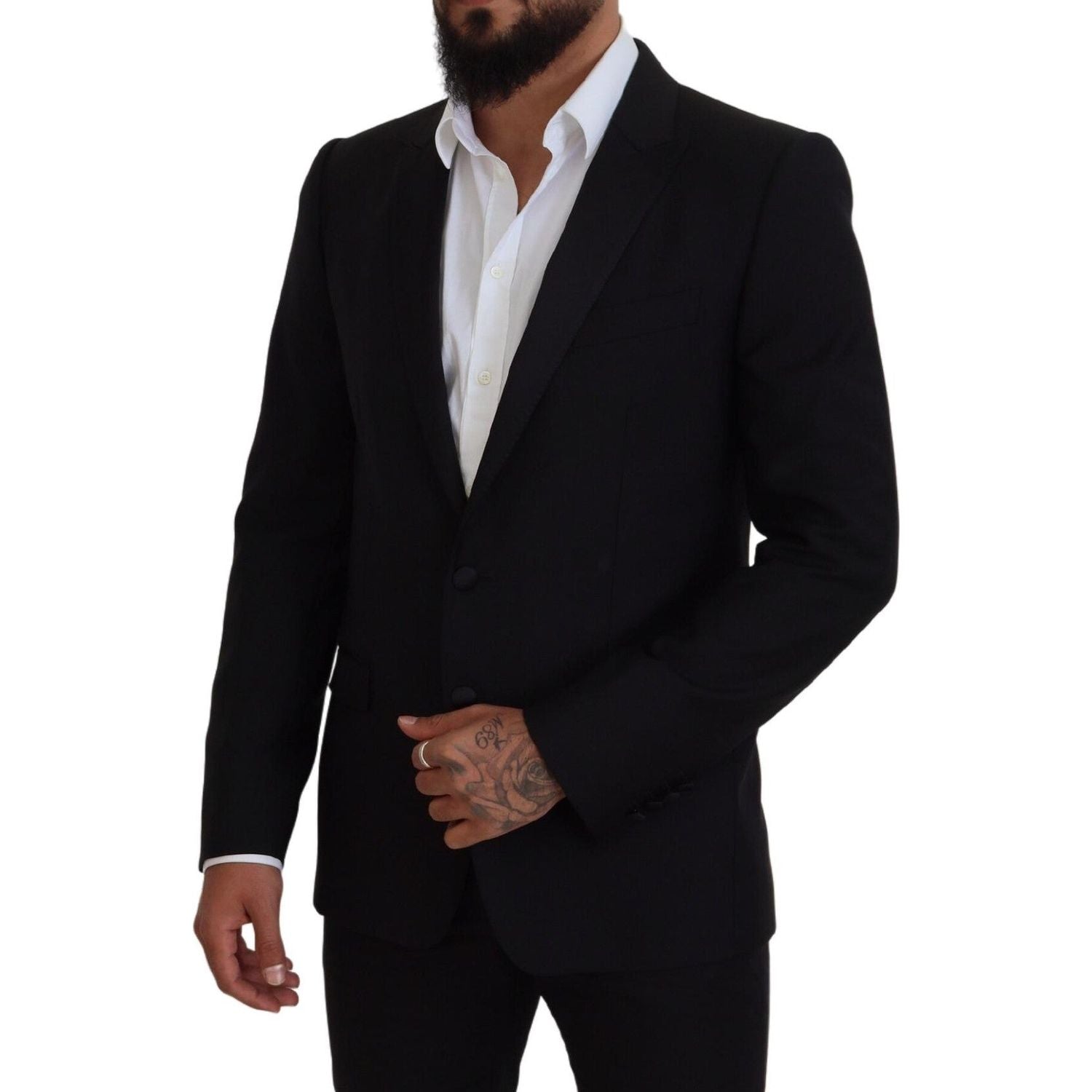 Dolce & Gabbana Black Slim Fit Formal Martini Blazer