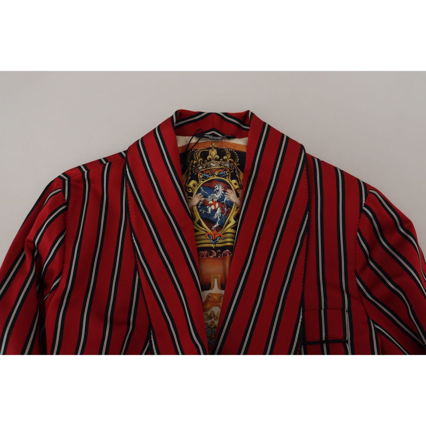 Dolce & Gabbana Red Striped Martini Printed Lining Robe Dolce & Gabbana