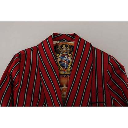 Dolce & Gabbana Red Striped Martini Printed Lining Robe Dolce & Gabbana