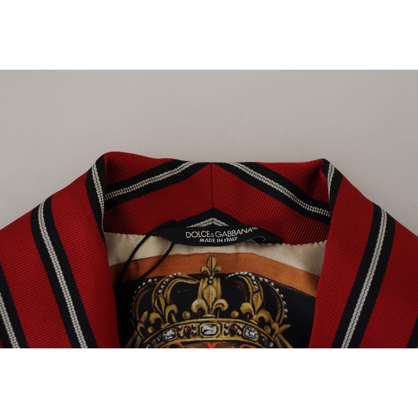 Dolce & Gabbana Red Striped Martini Printed Lining Robe Dolce & Gabbana