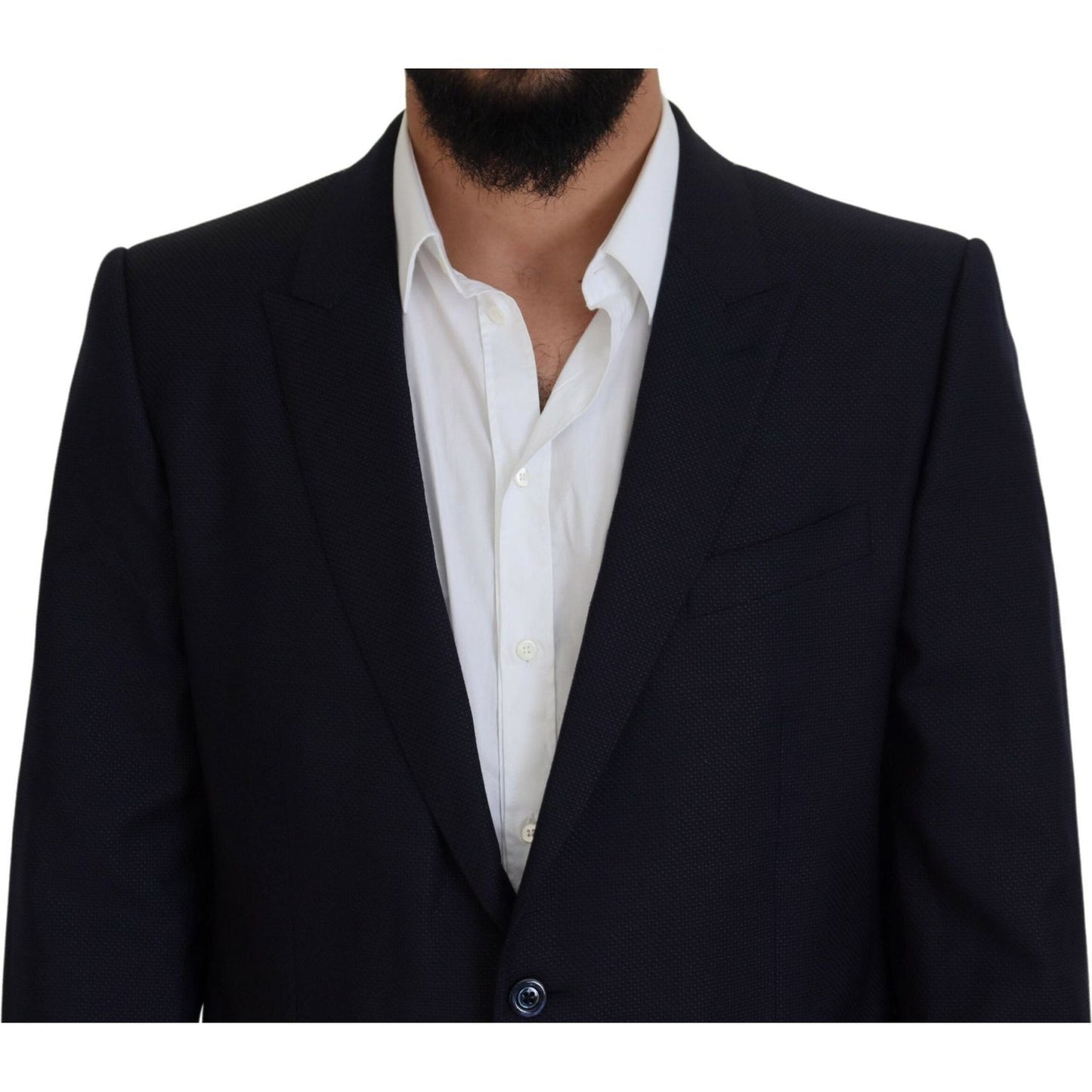 Dolce & Gabbana Elegant Blue Martini Wool-Silk Blend Suit Dolce & Gabbana