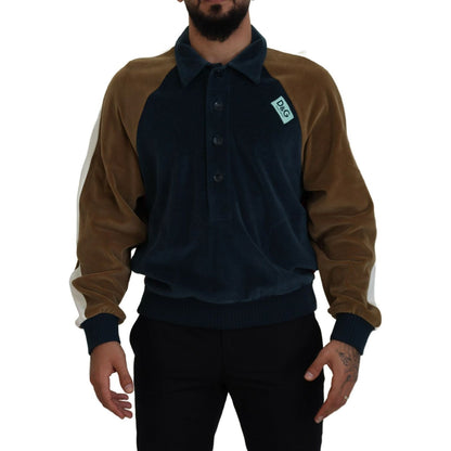 Dolce & Gabbana Multicolor Cotton Collared Pullover Sweater Dolce & Gabbana