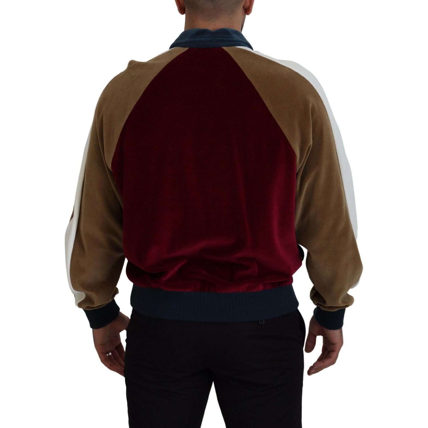 Dolce & Gabbana Multicolor Cotton Collared Pullover Sweater