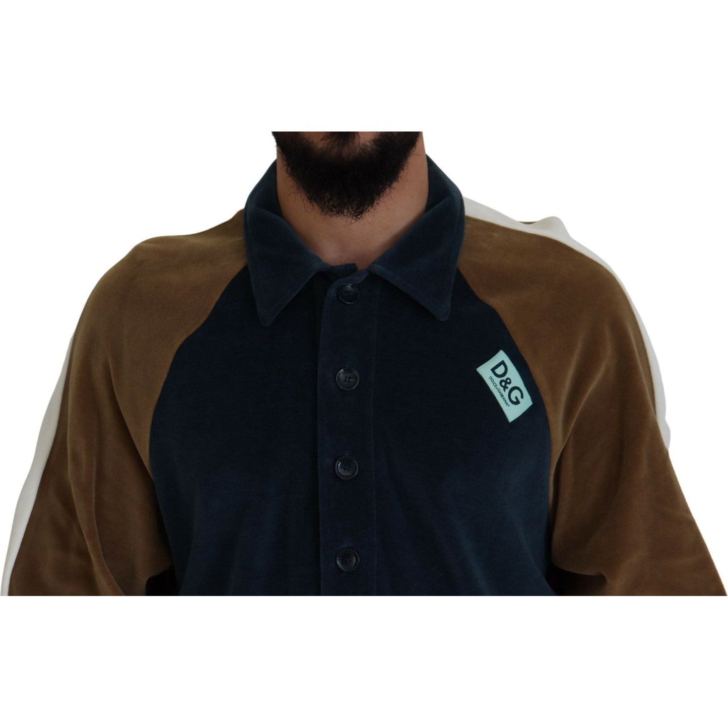 Dolce & Gabbana Multicolor Cotton Collared Pullover Sweater Dolce & Gabbana