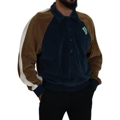 Dolce & Gabbana Multicolor Cotton Collared Pullover Sweater Dolce & Gabbana