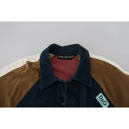 Dolce & Gabbana Multicolor Cotton Collared Pullover Sweater Dolce & Gabbana