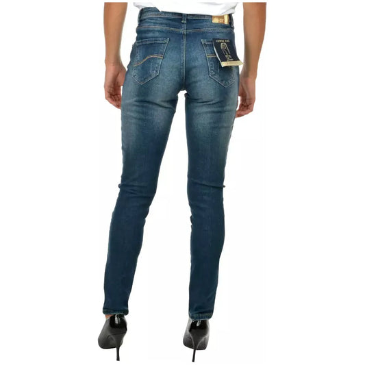 Yes Zee Blue Cotton Women Jeans Yes Zee