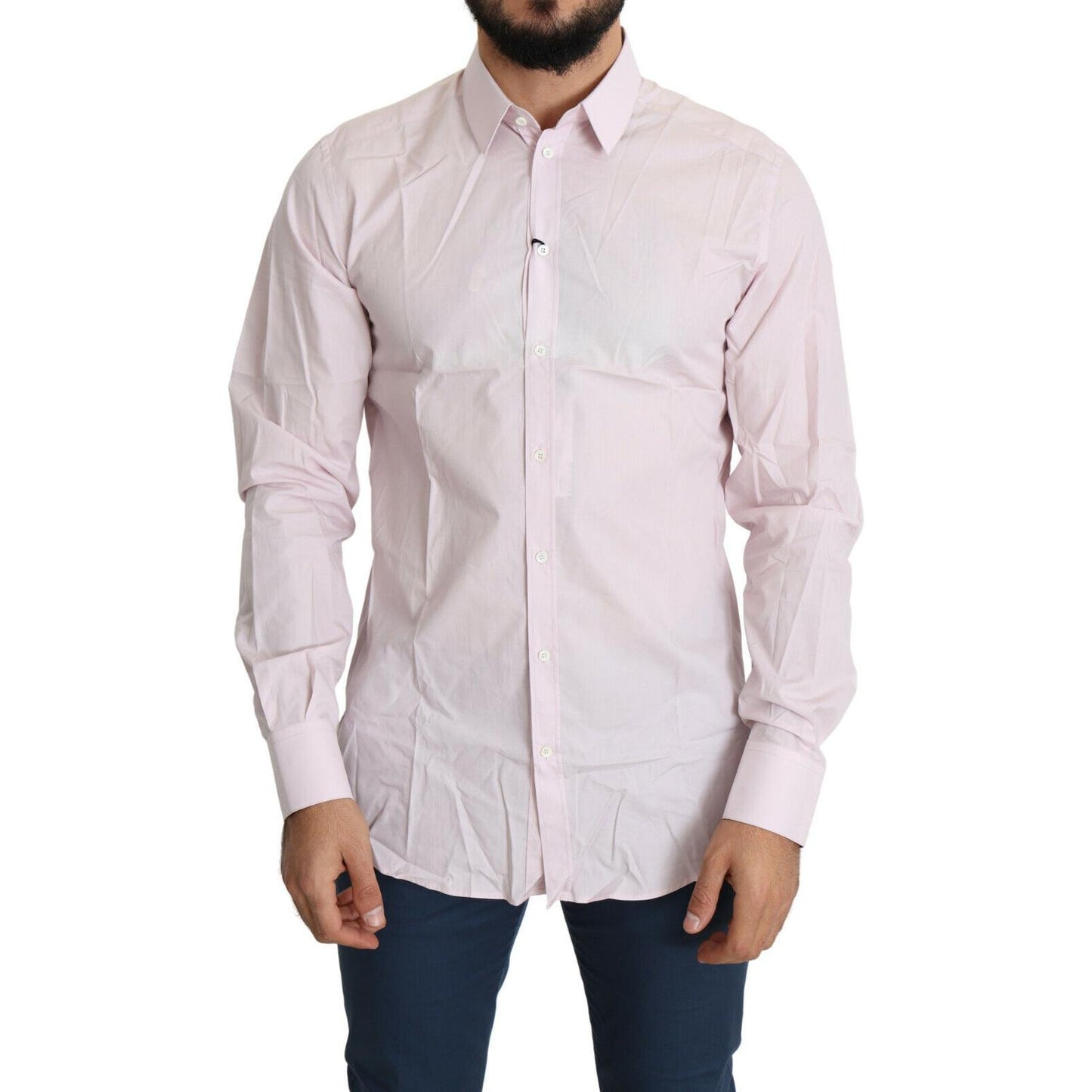 Dolce & Gabbana Elegant Slim Fit Pink Dress Shirt Dolce & Gabbana