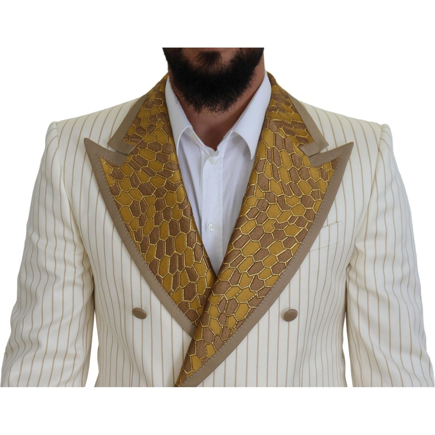 Dolce & Gabbana Elegant Off White Double Breasted Suit Dolce & Gabbana