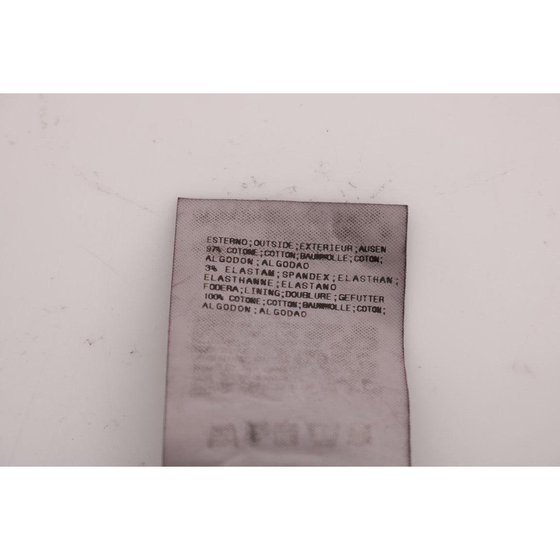 优雅修身黑色棉质长裤