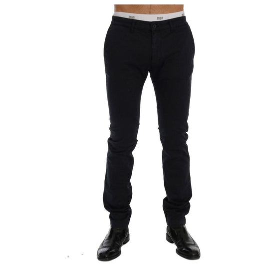GF Ferre Blue Cotton Stretch Chinos Pants GF Ferre