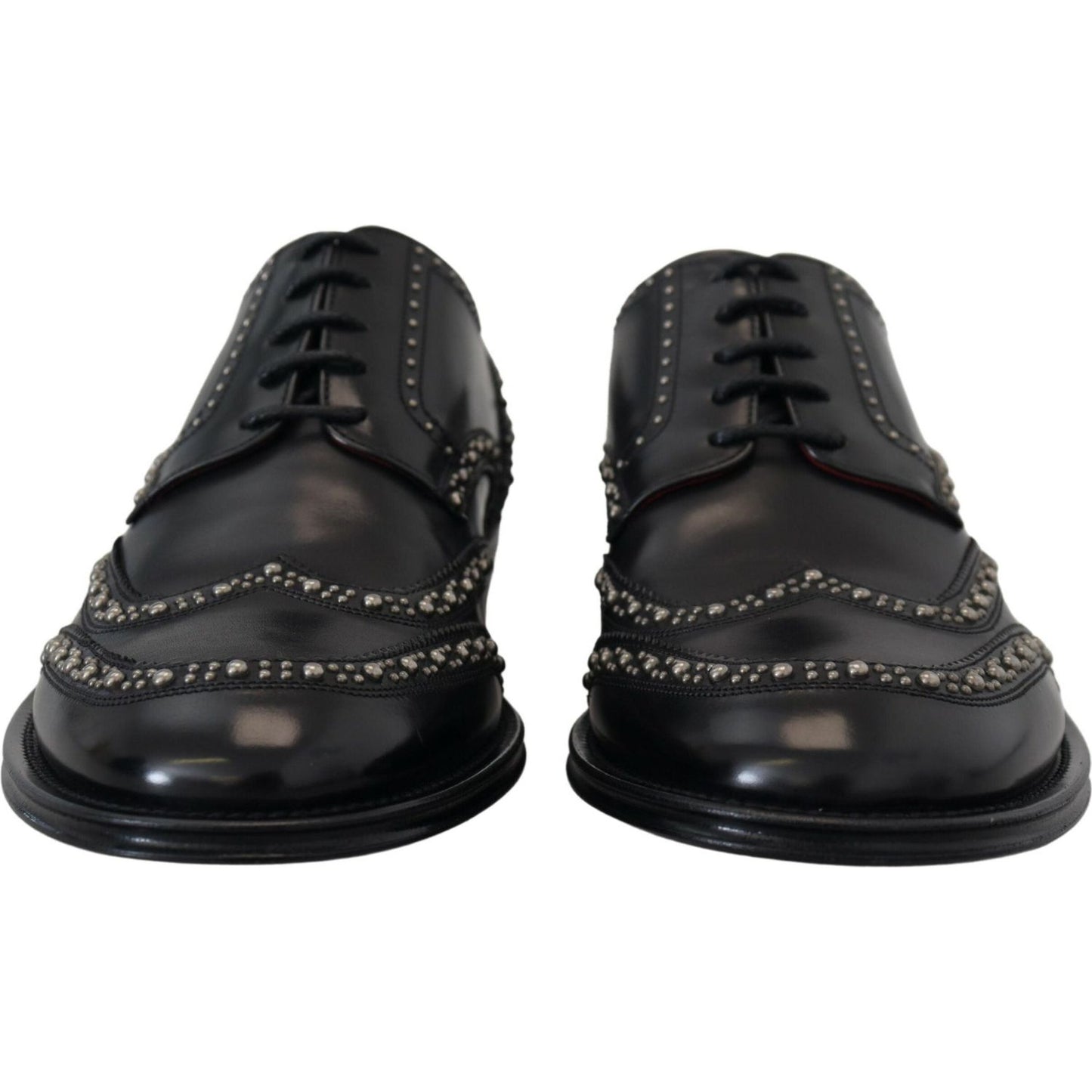 Dolce & Gabbana Elegant Studded Black Derby Shoes Dolce & Gabbana